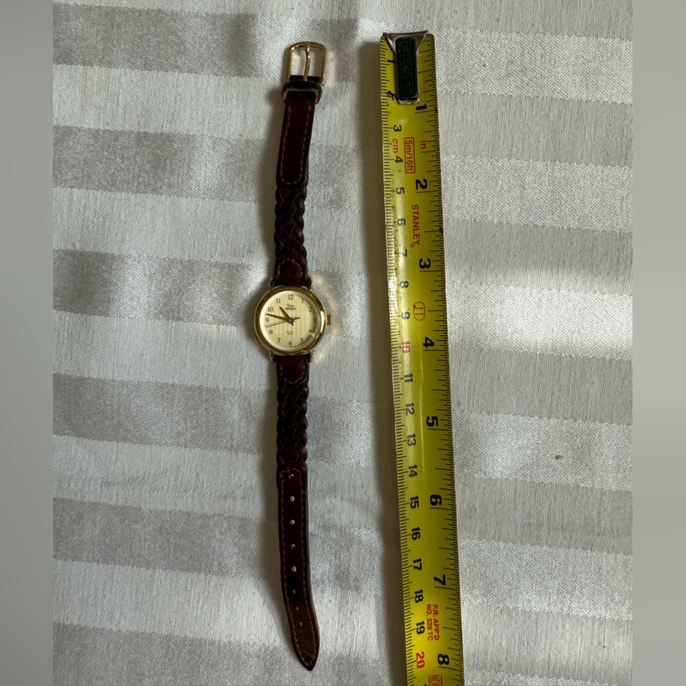 Timex Indiglow Classic Gold Watch with Braided Leather Strap